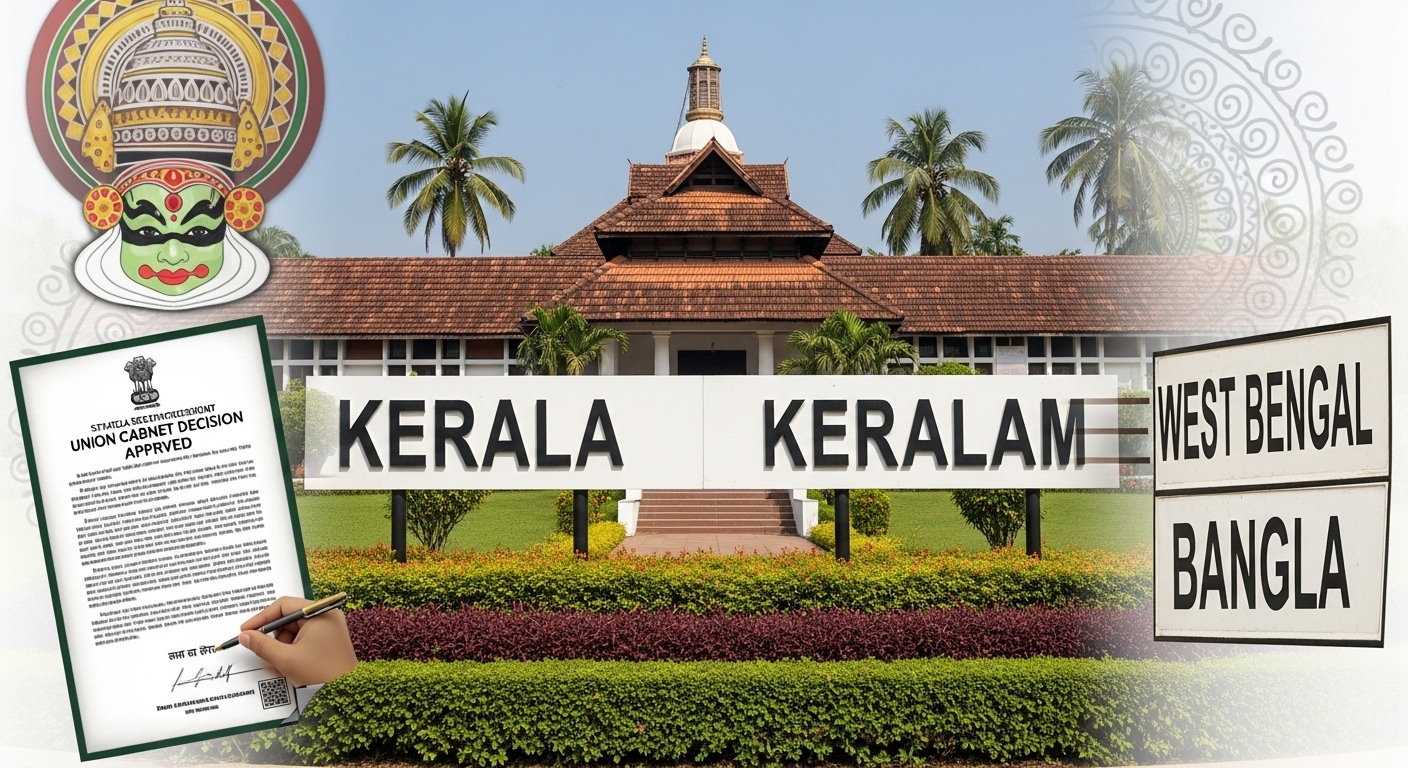 केरल का नाम बदलकर ‘केरलम’ करने को मंजूरी, बंगाल में भी नाम परिवर्तन की मांग तेज